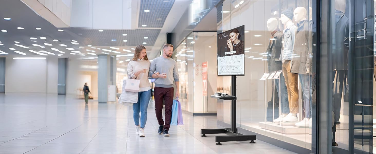 Підставка для телевізора на підлозі, роликова, для плазмових/LCD/LED телевізорів 23-60 дюймів, з полицею для ноутбука, регульована по висоті, до 40 кг, VESA 400x400 мм (без шківів)