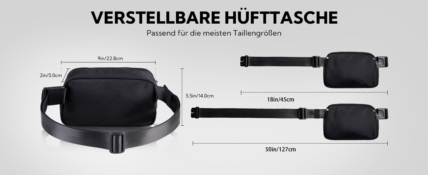 WATERFLY Поясна сумка на пояс для чоловіків та жінок: Стильна нагрудна сумка для спорту та моди, через плече, водонепроникна, маленька сумка на стегно для активного відпочинку, подорожей, походу, фестивалю, чорна