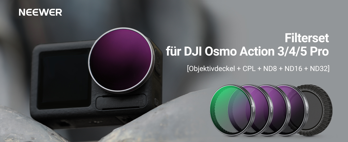 Набір фільтрів NEEWER CPL + ND для DJI Osmo: CPL, ND8/16/32/64/1000, HD, для екшн-камер