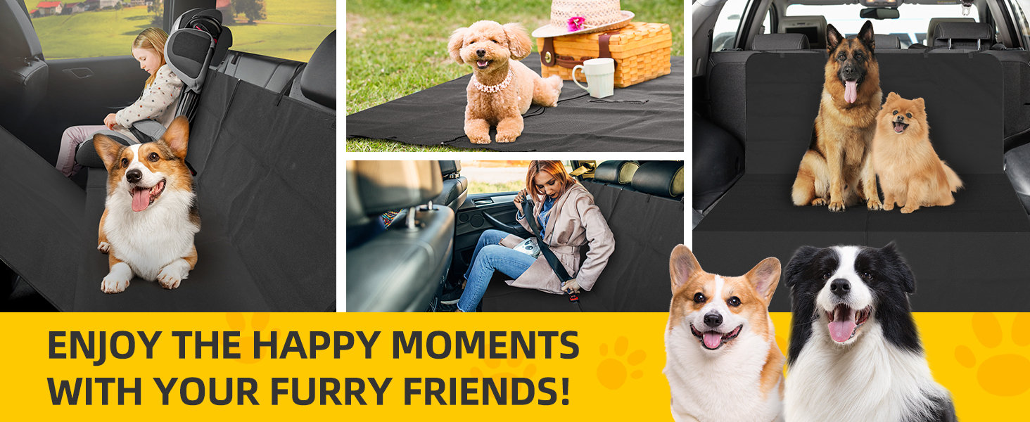 Захисний чохол для автокрісла для собак Nobleza, водонепроникний, 147x145 см, чорний