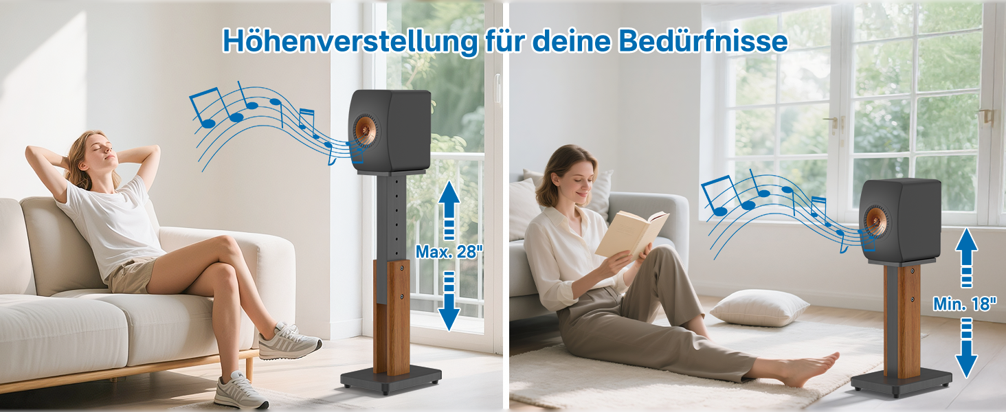 Регульовані підставки для акустики KEF LS50 Meta/Wireless II - Пара, дерев'яний масив, міцна конструкція (до 23 кг)