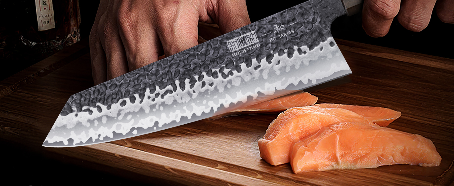 Японський ніж Kiritsuke HOSHANHO 23 см, професійний кухонний ніж з 9 шарів вуглецевої сталі, ніж шеф-кухаря з подарунковою коробкою