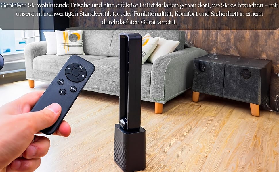 Тиха та потужна базова колонка з LED-дисплеєм, пультом дистанційного керування, 3 режимами та таймером 15 годин. Кольори: чорний