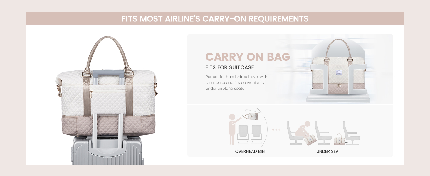 Спортивна сумка LOVEVOOK для жінок, велика ручна поклажа, 2 шт. (Бежевий, Хакі)