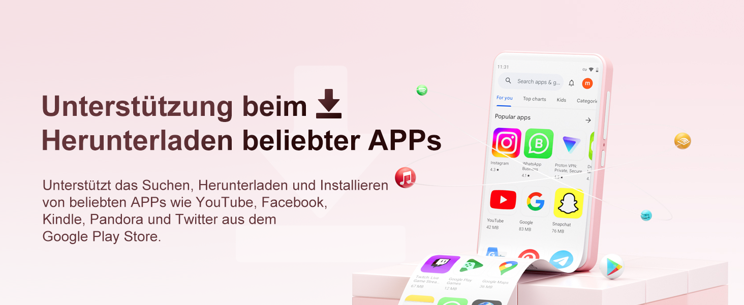 MP3 плеєр Oilsky 80GB з Bluetooth, WiFi, Android 9.0, 4