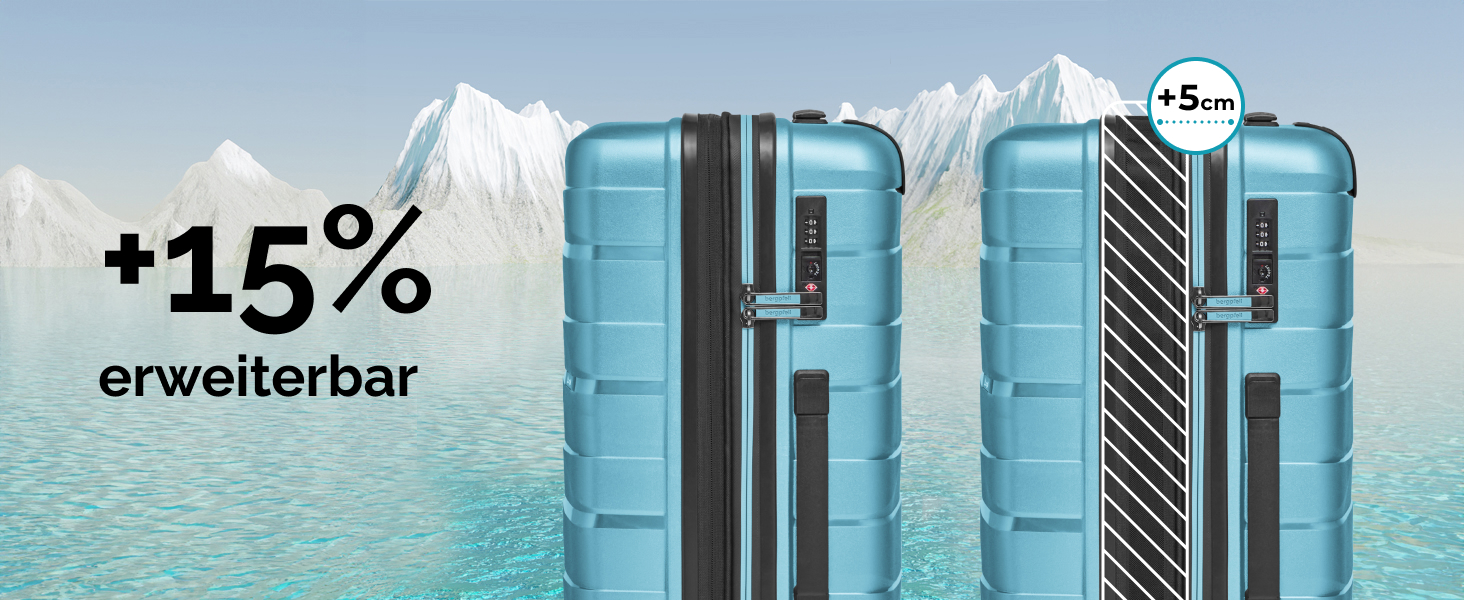 Чемодан середній з жорстким корпусом, розширюваний, 45 x 27 x 66 см, з подвійними колесами та TSA-замком, 3.7 кг, з високоякісного поліпропілену, унісекс, Emerald Green Metallic