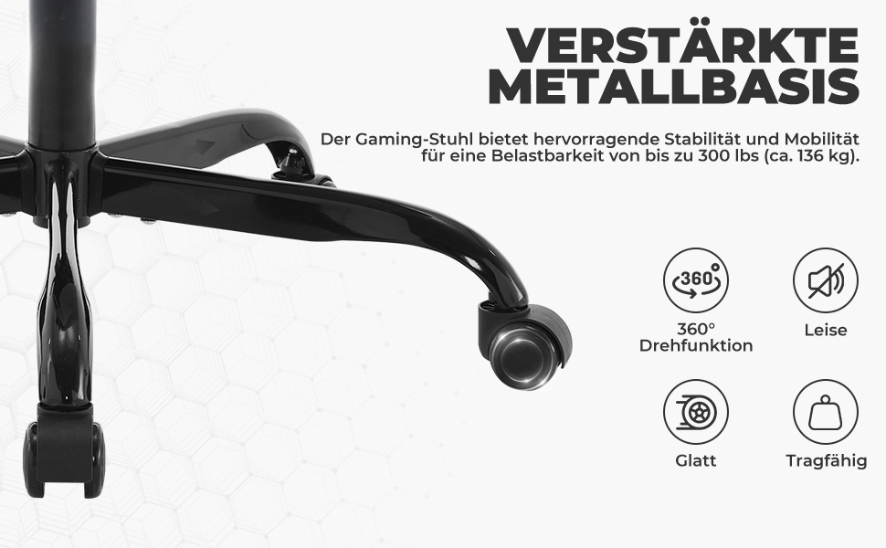 Геймерське крісло Ergon Gaming з підставкою для ніг, ергономічне, для комп'ютера, з підтримкою попереку, темно-сіре/чорне