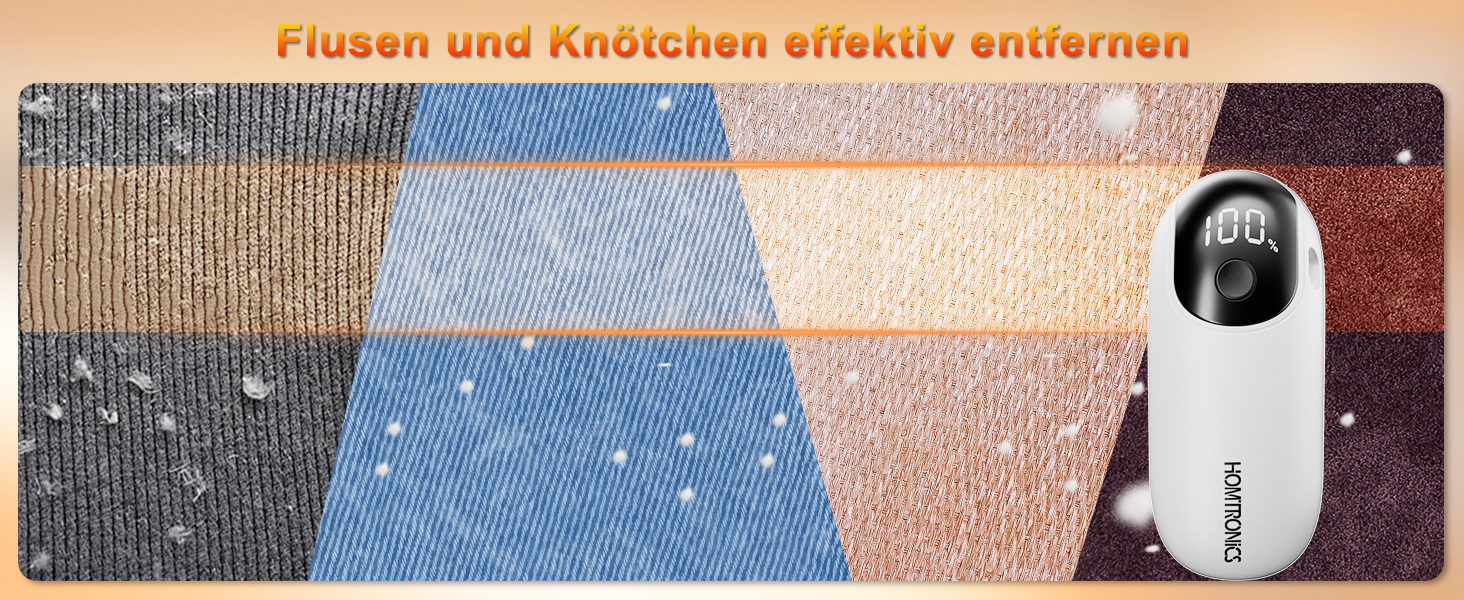 Електричний видалення ворсу для одягу, меблів та текстилю - портативний бездротовий пристрій з LED-дисплеєм та 3 рівнями налаштування
