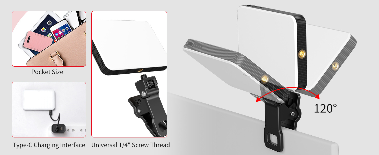 LED-відеолампа Newmowa NMW-80AI для селфі, TikTok, відеоконференцій та макіяжу, з датчиком світла