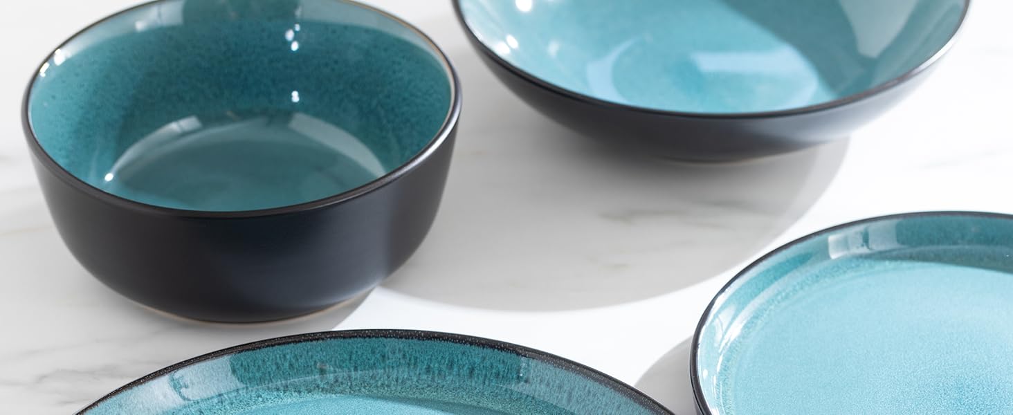 Набір чашок з кераміки Pure Living Ibiza (6 шт.) - Petrol