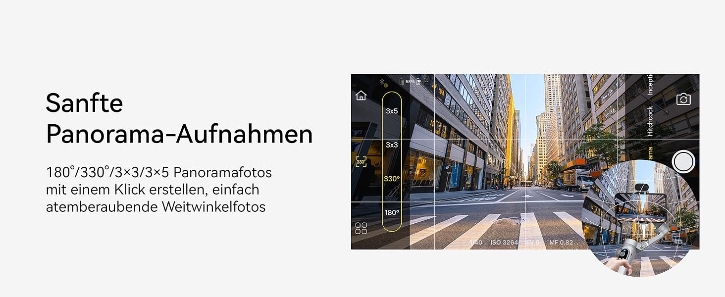 Стабілізатор для смартфона AOCHUAN 3-осьовий з RGB-підсвічуванням, для iPhone/Android, з функцією відстеження обличчя, сірий (Smart X Pro AI)