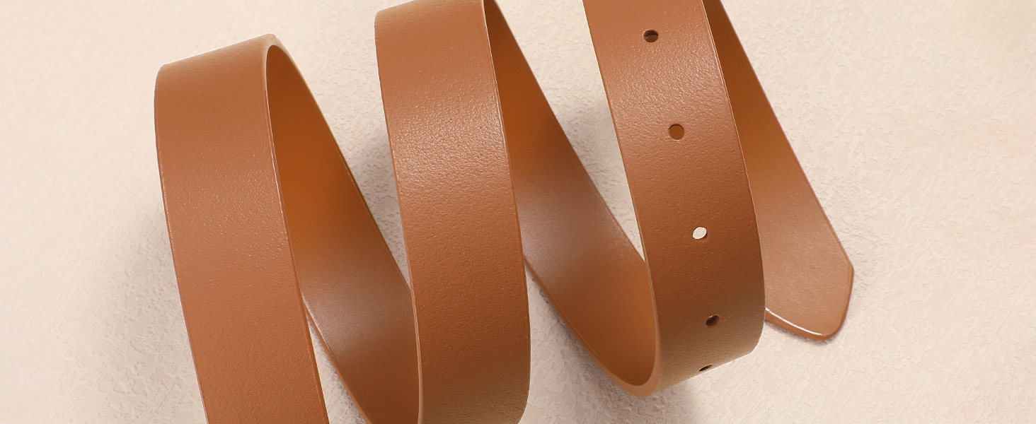 Жіночий шкіряний ремінь WERFORU для джинсів, спідниць та суконь з золотою пряжкою, червоний, довжина 110 см (85-97 см талія)