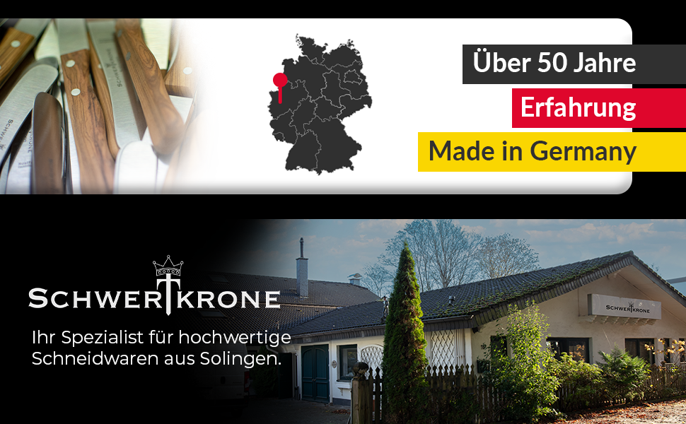 Ніж кухарський Schwertkrone Chefmesser з ручкою з горіхового дерева, 15 см, Made in Germany