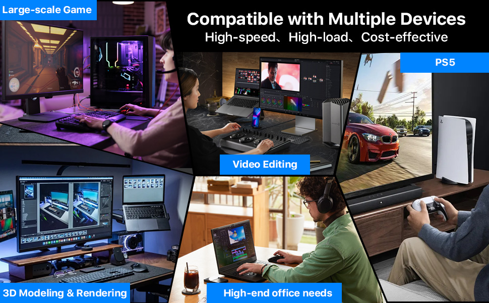 SSD NVMe 1TB PCIe 4.0 M.2 2280 для ігор та ПК, 7400 МБ/с, 3D NAND TLC, внутрішній накопичувач