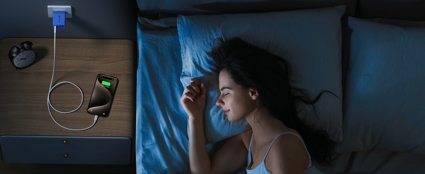 Багатопортовий зарядний пристрій Aioneus USB-C з 4 портами (USB-C та USB-A), 40W, PD 3.0, для iPhone, Samsung, білий (1 шт., колір: морська хвиля)