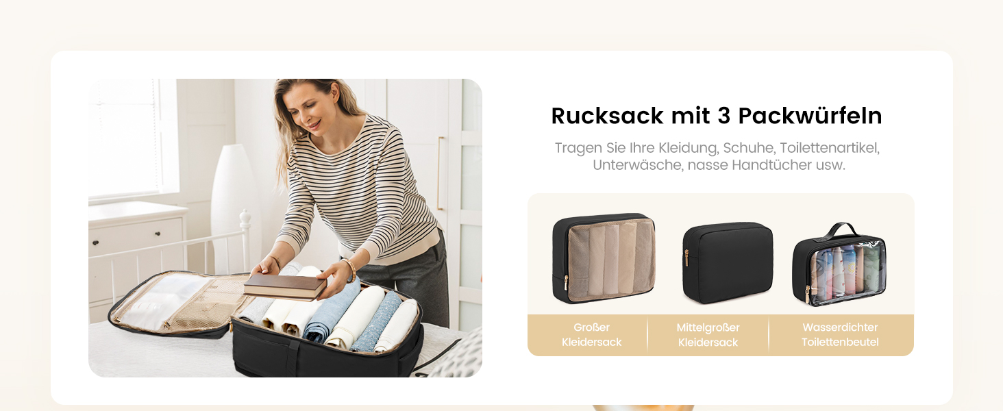 Чорний жіночий рюкзак OVEVOOK для подорожей, 40 л, для ноутбука 17