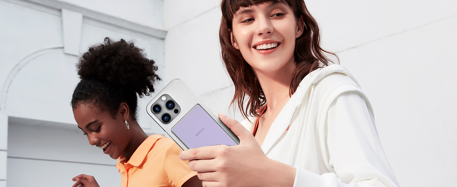 PowerBank Kuulaa Ultra Slim 5000 mAh з MagSafe, Type-C 20W, Швидка зарядка, 7.2 мм, для iPhone 16/15/14/13/12 (фіолетовий)