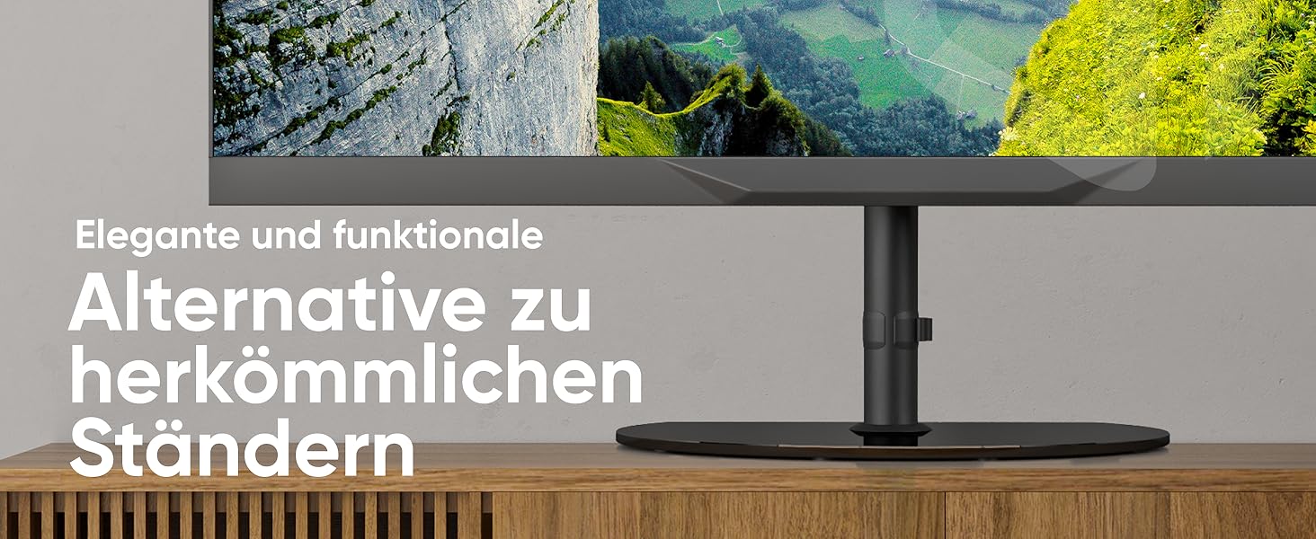 Підставка для телевізора ONKRON TS5060-B: 32-60 дюймів, до 41 кг, регульована, поворотна, VESA 400x400, чорний