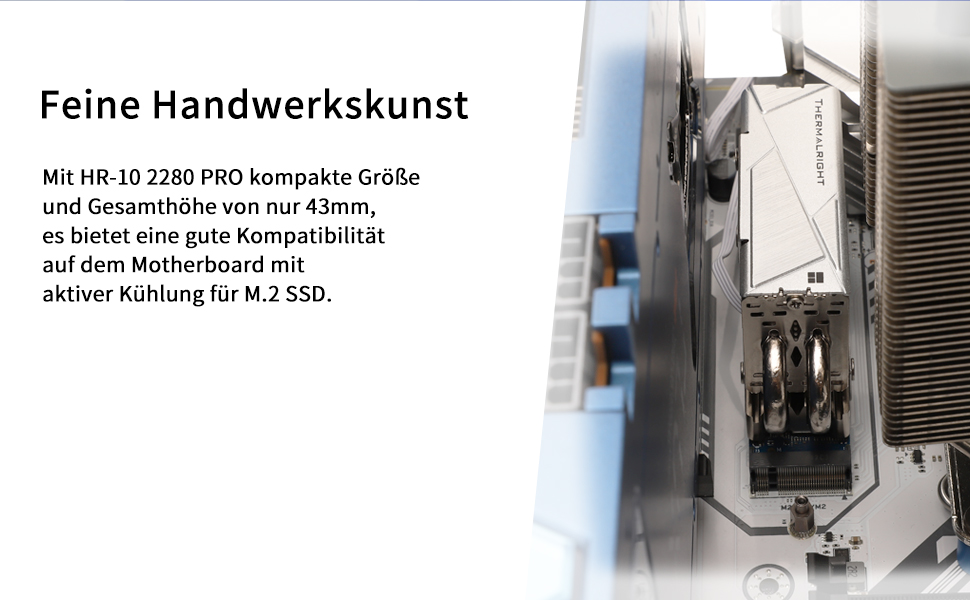 SSD накопичувач TR HR10 2280 PRO з радіатором охолодження, двосторонній, 4 теплові трубки, PWM вентилятор, термопаста для ПК та комп'ютера