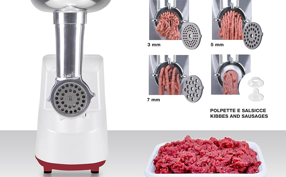 М'ясорубка електрична BEPER P102ROB200 з нержавіючої сталі, 1200 Вт + насадка для томатів