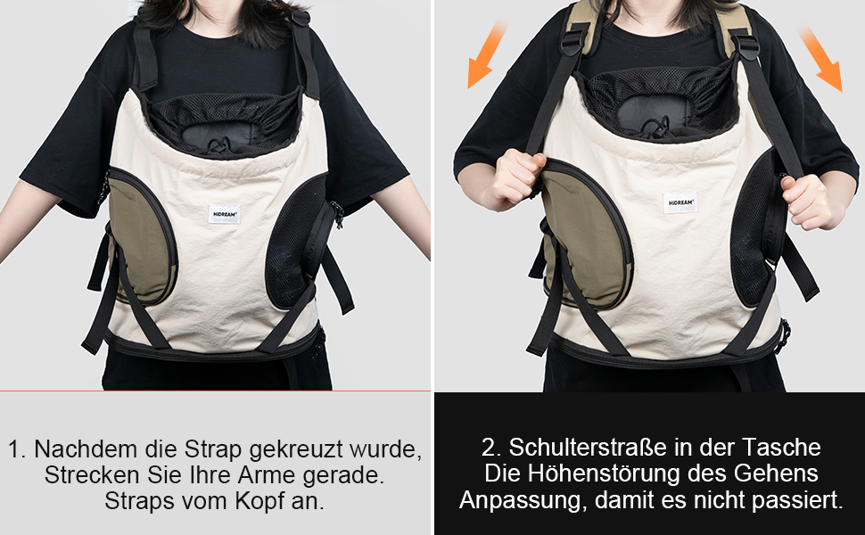 Рюкзак для собак та котів, рюкзак-переноска для маленьких та середніх собак та котів до 8.5 кг, дихаючий та зручний, для подорожей та активного відпочинку на природі, бежевий