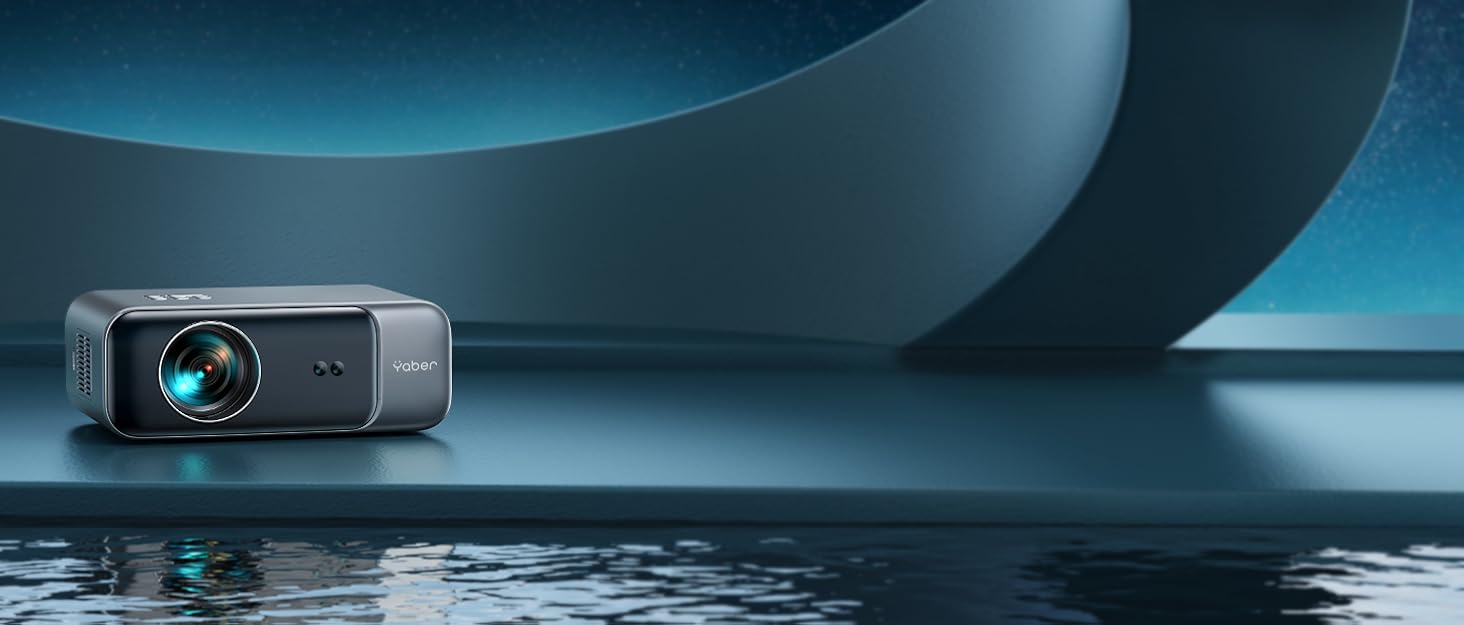 YABER Проектор для домашнього кінотеатру, 1080P Full HD, підтримка 4K, автофокус, корекція Keystone, WiFi 6, Bluetooth, портативний, для смартфона/Fire TV Stick/PS5