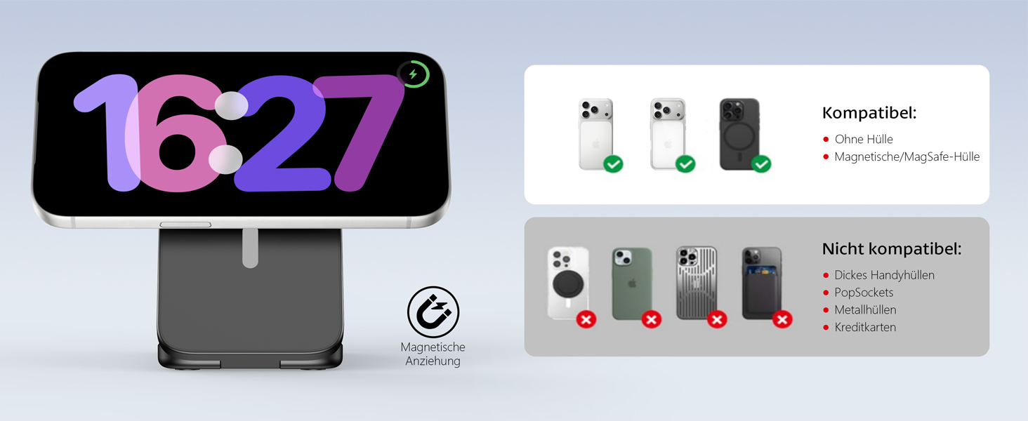 Магнітна зарядна станція 3-в-1 для Apple Watch, iPhone 17/16/15/14/13/12 та AirPods (Чорна) | MagSafe сумісна