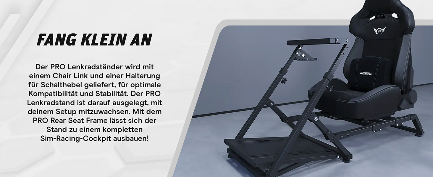 Ігровий стійка для керма GT Omega PRO Wheel Stand з посиленою педальною платформою, тримачем КПП та фіксатором крісла, складана