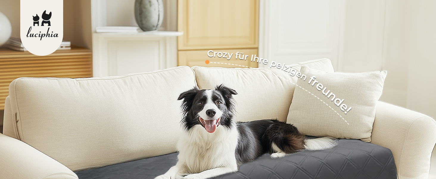 Водонепроникний килимок для собак Luciphia 76x178 см (світло-сірий) з протиковзкими точками для захисту дивану, ліжка та авто