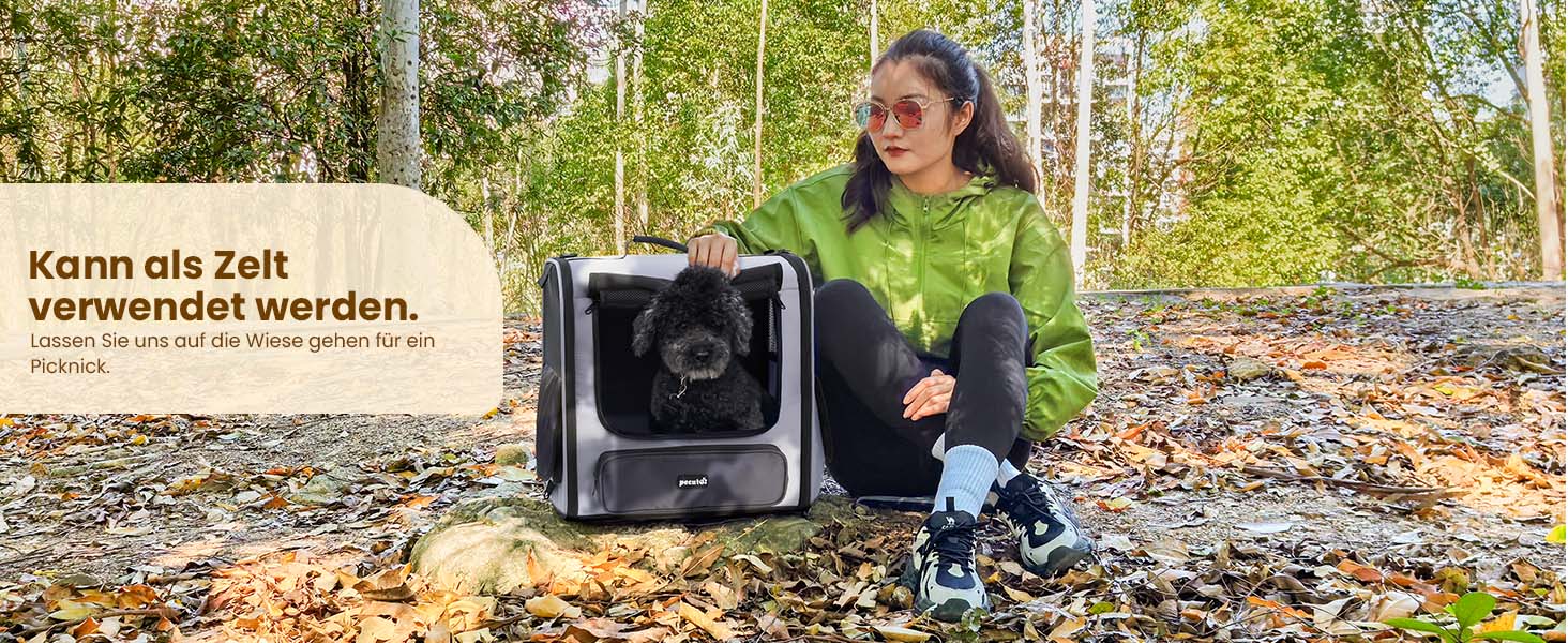 Pecute Рюкзак-переноска для котів та маленьких собак, темно-зелений. Зручний, вентильований, для подорожей, хайкінгу та кемпінгу