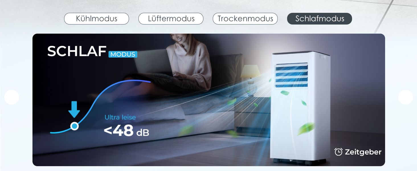Мобільний кондиціонер 7000 BTU з витяжним шлангом | 4-в-1 | Тиха робота | Дисплей + пульт | Комплект для установки у вікно | Таймер 24г | Для приміщень до 20 м²