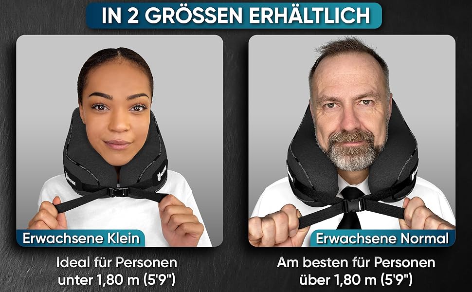 Подушка для шиї SNUGL з Memory Foam, регульована та миюча | Зручна подушка для подорожей на літаку, в авто та в дорогу | Подушка-шиїчкі SNUGL (Чорний, для дорослих)