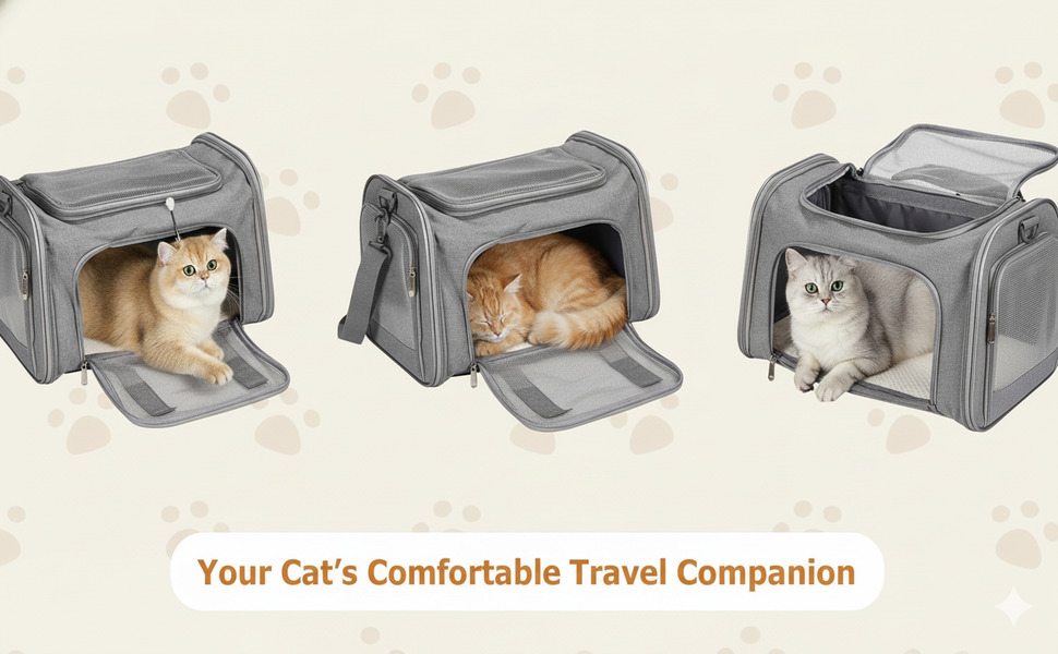 Транспортна переноска для кота та собаки, складана, сірого кольору (L)