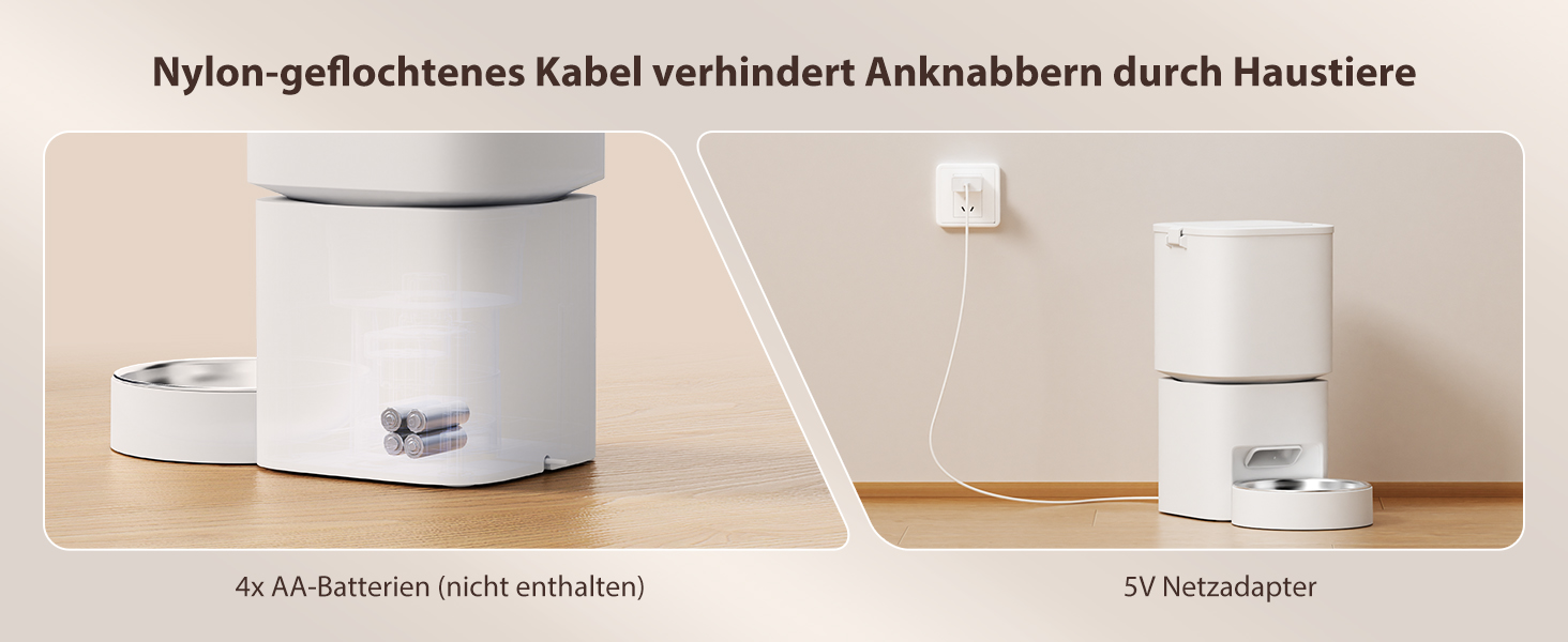 Автомат для годування котів та собак, 5л, розумний, білий. Програмоване годування 1-10 разів на день.