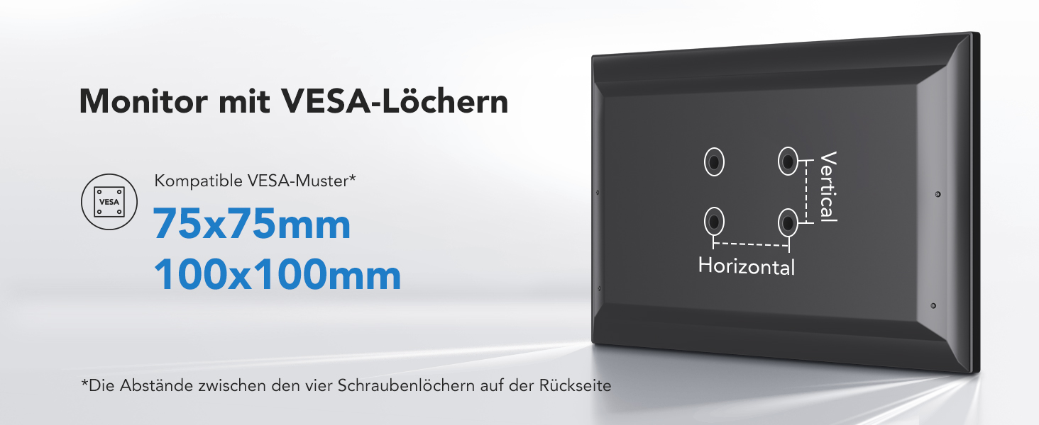 Кріплення для монітора HUANUO, 13-32 дюйми, регулювання висоти, нахил, поворот, VESA 75/100 мм, 2 варіанти монтажу