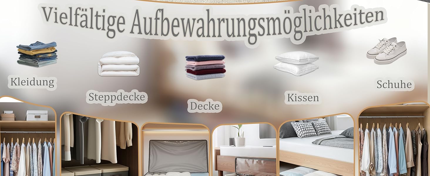 Коробки для зберігання під ліжком, 2 шт. з боковими стійками, сірі. Підходять для постільної білизни, одягу та ковдр.