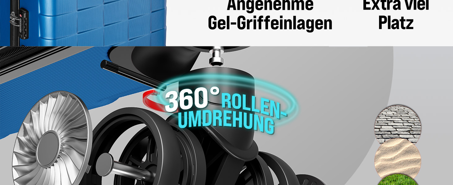 Набір валіз MONZANA® 3шт з TSA замком, органайзером, вагами та ременем. Чорний, M-L-XL