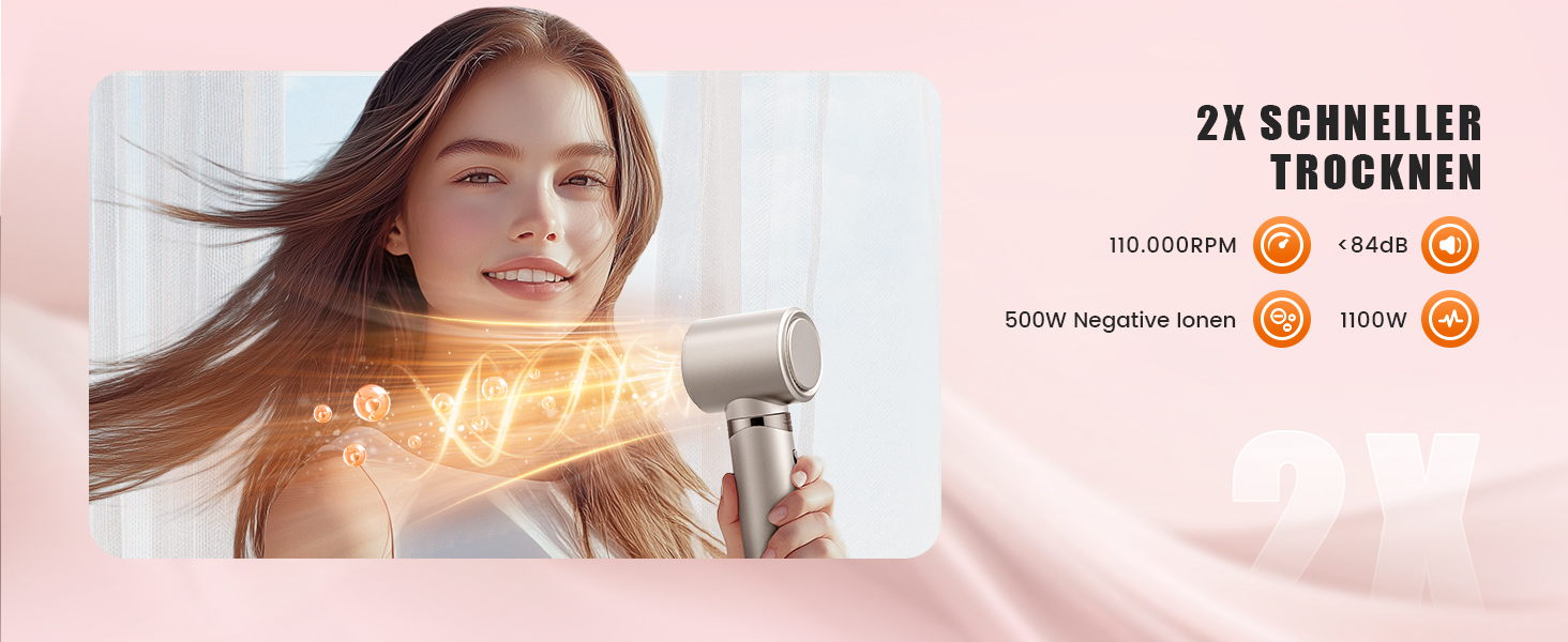 Airstyler 8-в-1: комплект для укладки та сушки волосся з автоматичною завивкою, щіткою, концентратором, дифузором, швидка сушка, без пошкодження волосся, золото