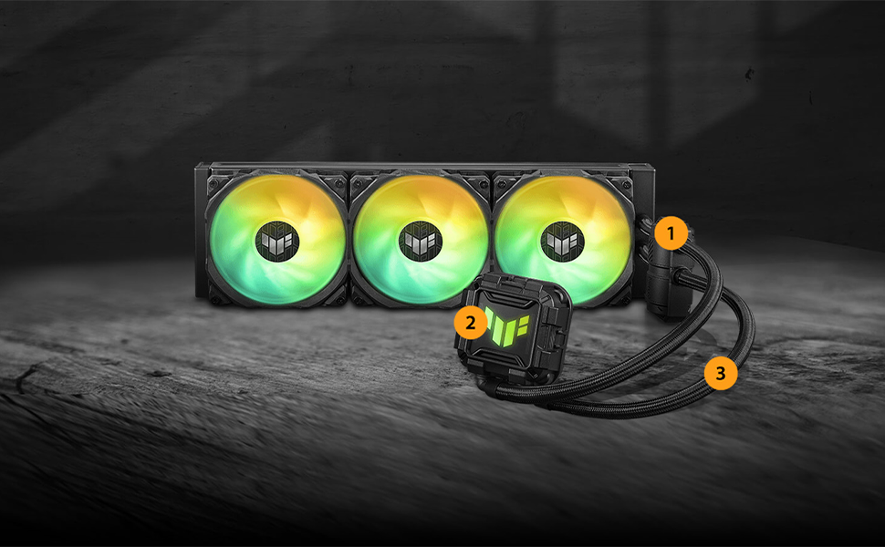 Система водяного охолодження ASUS TUF Gaming LC II 360 ARGB - 360 мм, 3 вентилятори, чорний колір