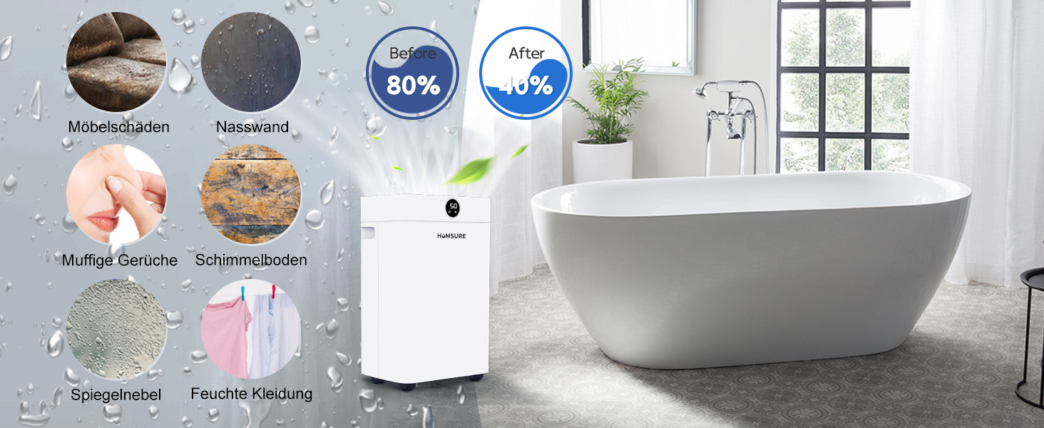 Вологопоглинач повітря 25л з таймером 24г, автоматичним розморожуванням та безперервним відведенням води