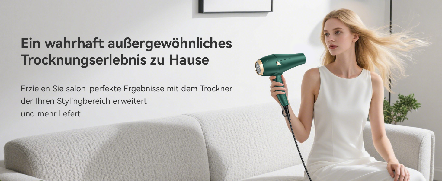 Професійний іонізатор для волосся Föhn: Швидкий фен з іонізацією, 3 режими нагріву, 2 швидкості, насадка-дифузор, 2400W, для дому та салону