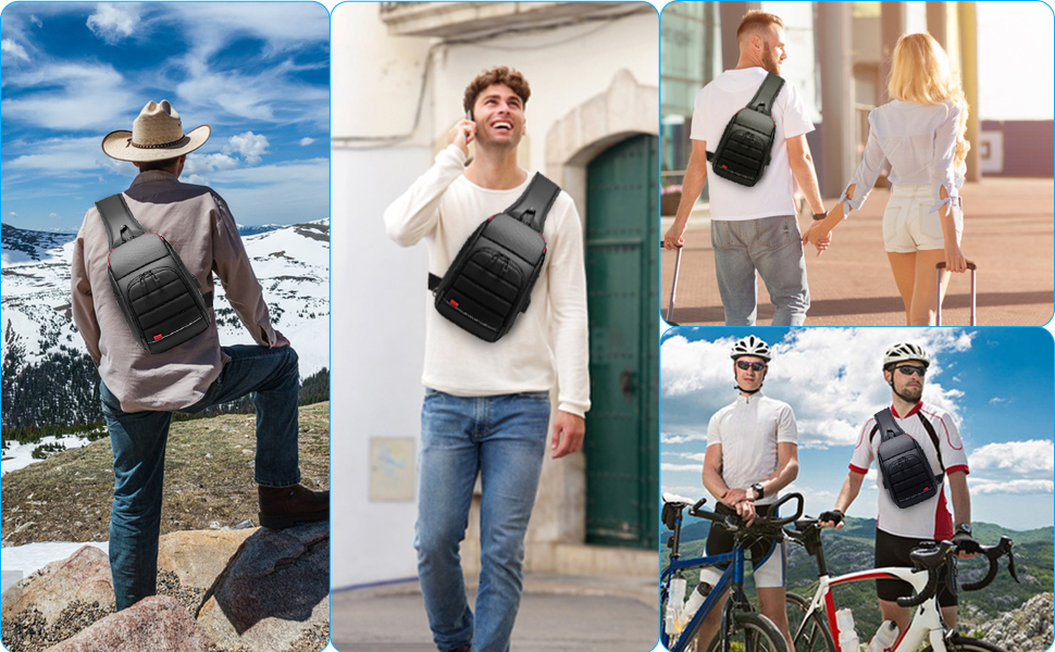 Чоловіча сумка-слінг Crossbody з USB-портом, водонепроникна нагрудна сумка для планшета 9.7