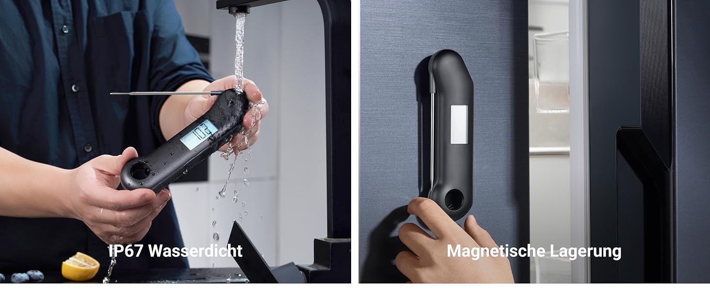 Цифровий термометр для м'яса ThermoMaven F1 Turbo – миттєвий показник, точність ±0,3°C, водонепроникний (IP67), з відкривачкою, для приготування на грилі та барбекю