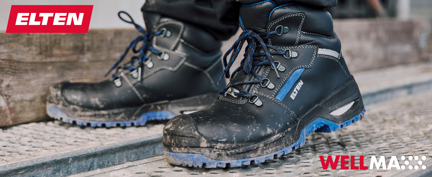 Робочі черевики ELTEN Reaction XXT Low ESD S3S, шкіряні, для жінок та чоловіків, з пластиковою капою, легкі, міцні, 46 EU