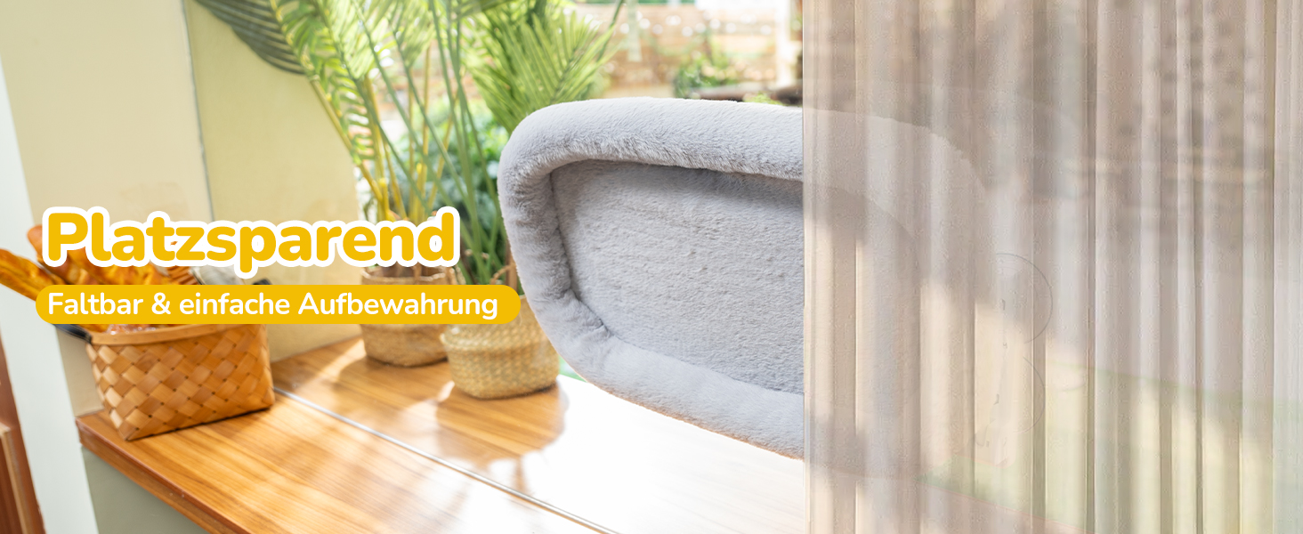 Кішка гамак на вікно CATISM з подушкою, 52x30 см, до 20 кг, сірий, для котів