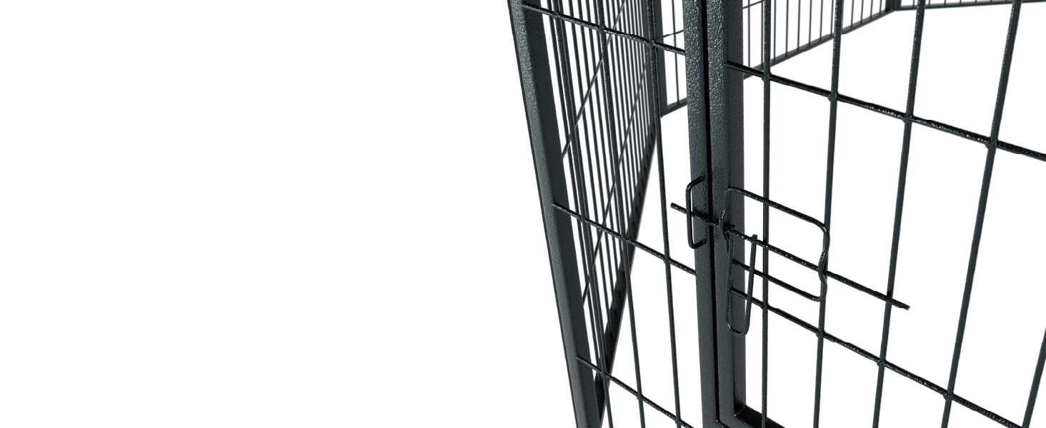 Металевий вольєр для цуценят Juskys - 8-секційний, з дверцятами (160x160x60 см)