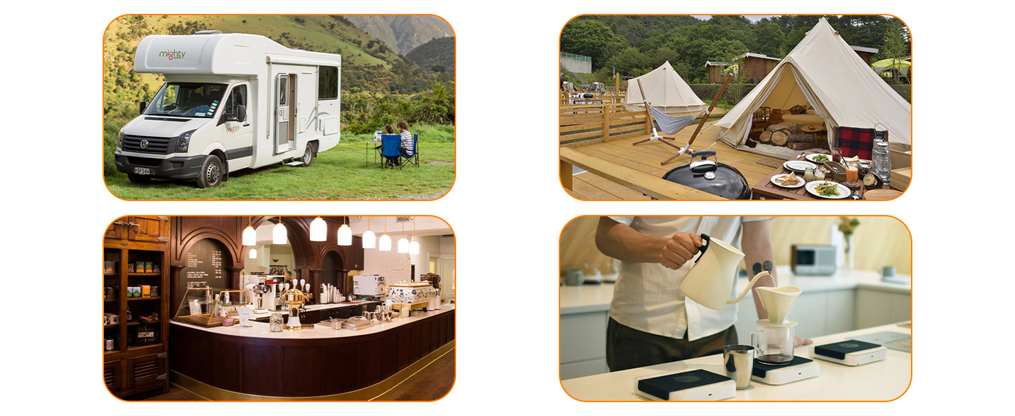 Міні ваги для кави HONPHIER з таймером, 5 кг/0,1 г, LED-дисплей, сенсорне керування, чорний