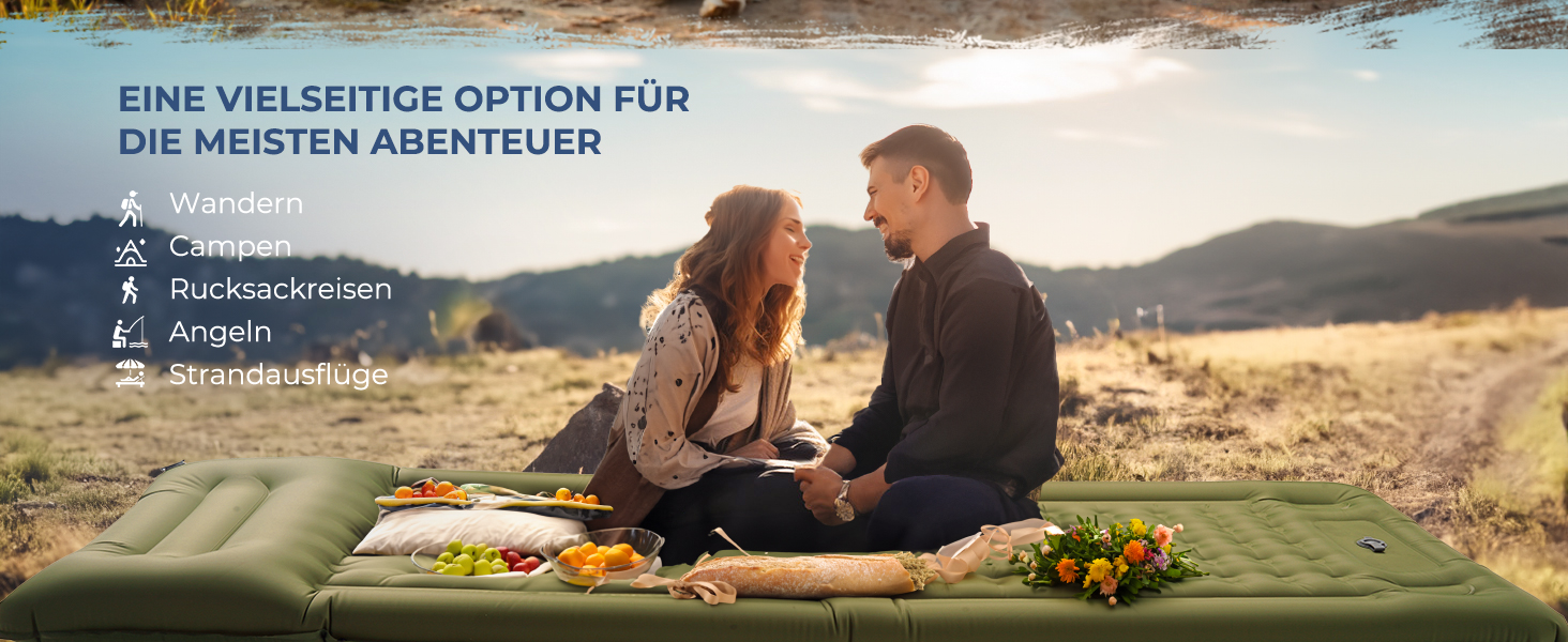 Надувний килимок Isomatte самонадувний з помпою, для кемпінгу, пікніків, пляжу, намету, блакитний, одинарний