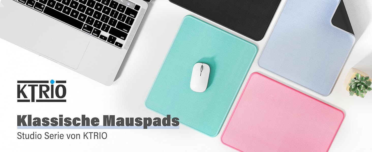 Набір килимків для миші KTRIO 3 шт. (275x215 мм, чорний) з антиковзким покриттям та прошитими краями