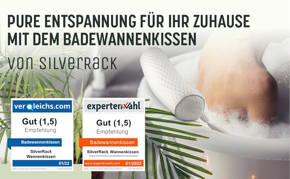 Ергономічна подушка для ванни SilverRack, середньої м'якості, біла 4D, з присосками – аксесуар для ванної, ортопедична подушка для шиї